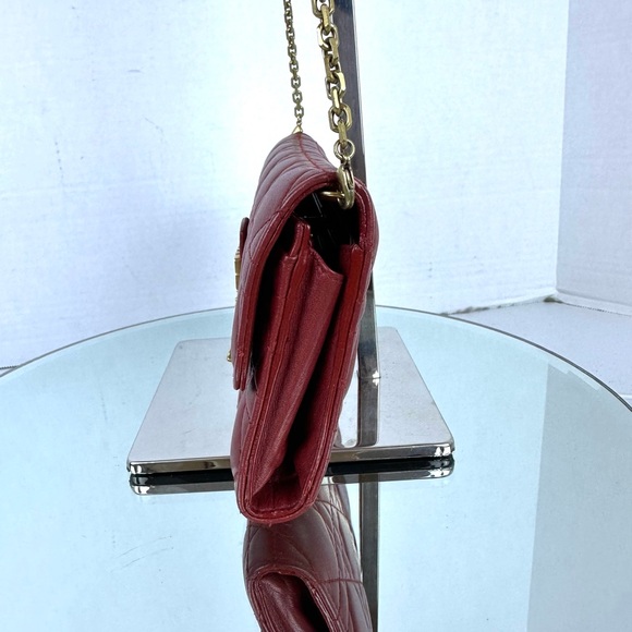 DIOR CANNAGE LAMBSKIN LEATHER FLAP BAG ON CHAIN WOC, YSL CLUTCH, CHANEL WALLET - Picture 5 of 16